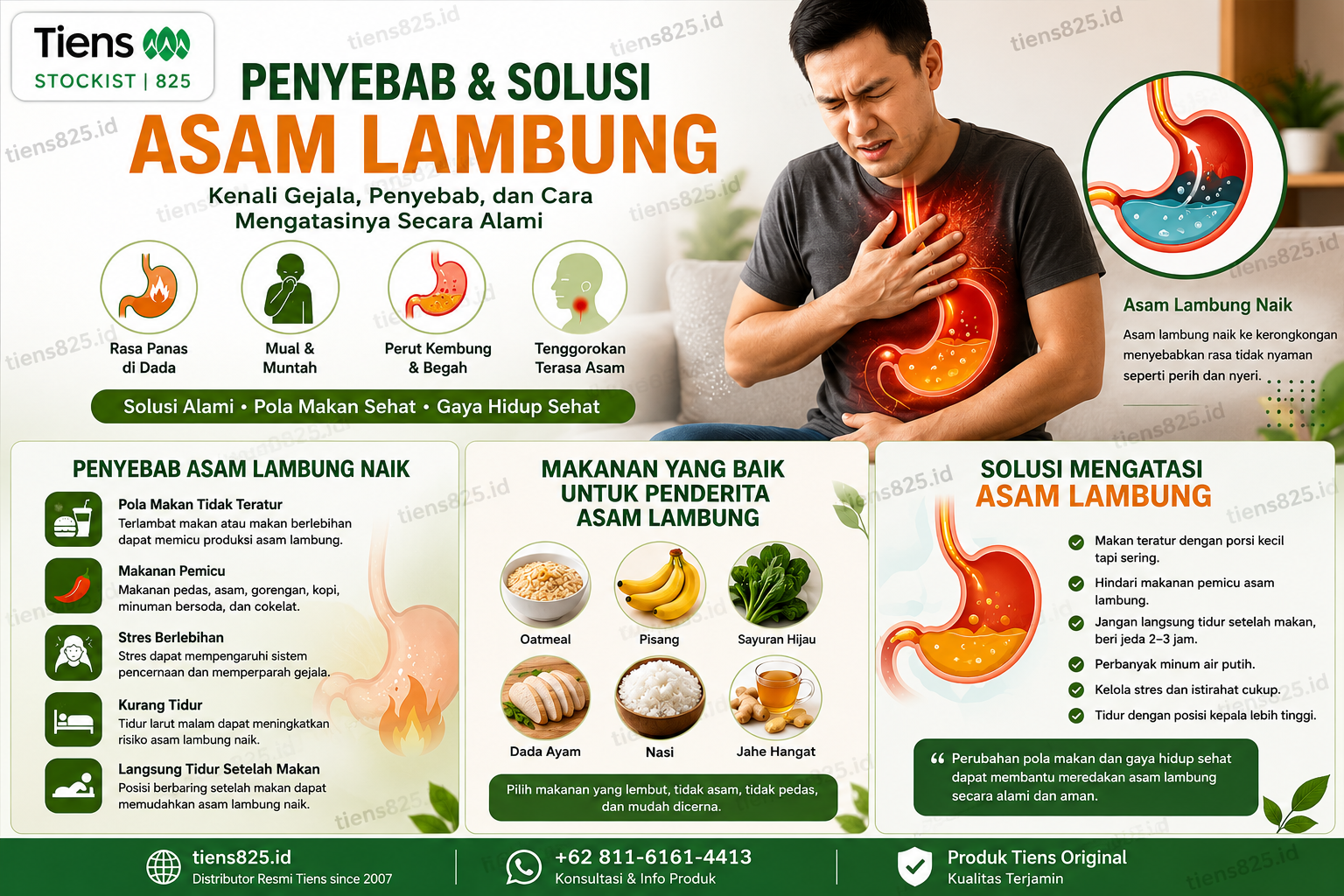 Penyebab dan solusi asam lambung